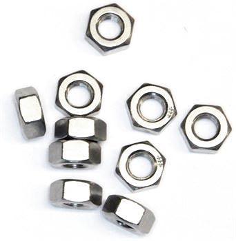 1/4" UNF Stainless Plain Nuts Pack Of 10 - Car Builder Solutions