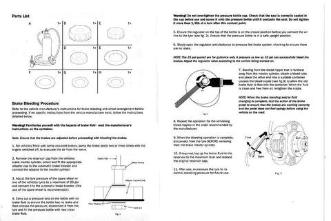 Pressurised Brake and Clutch Bleeder Kit