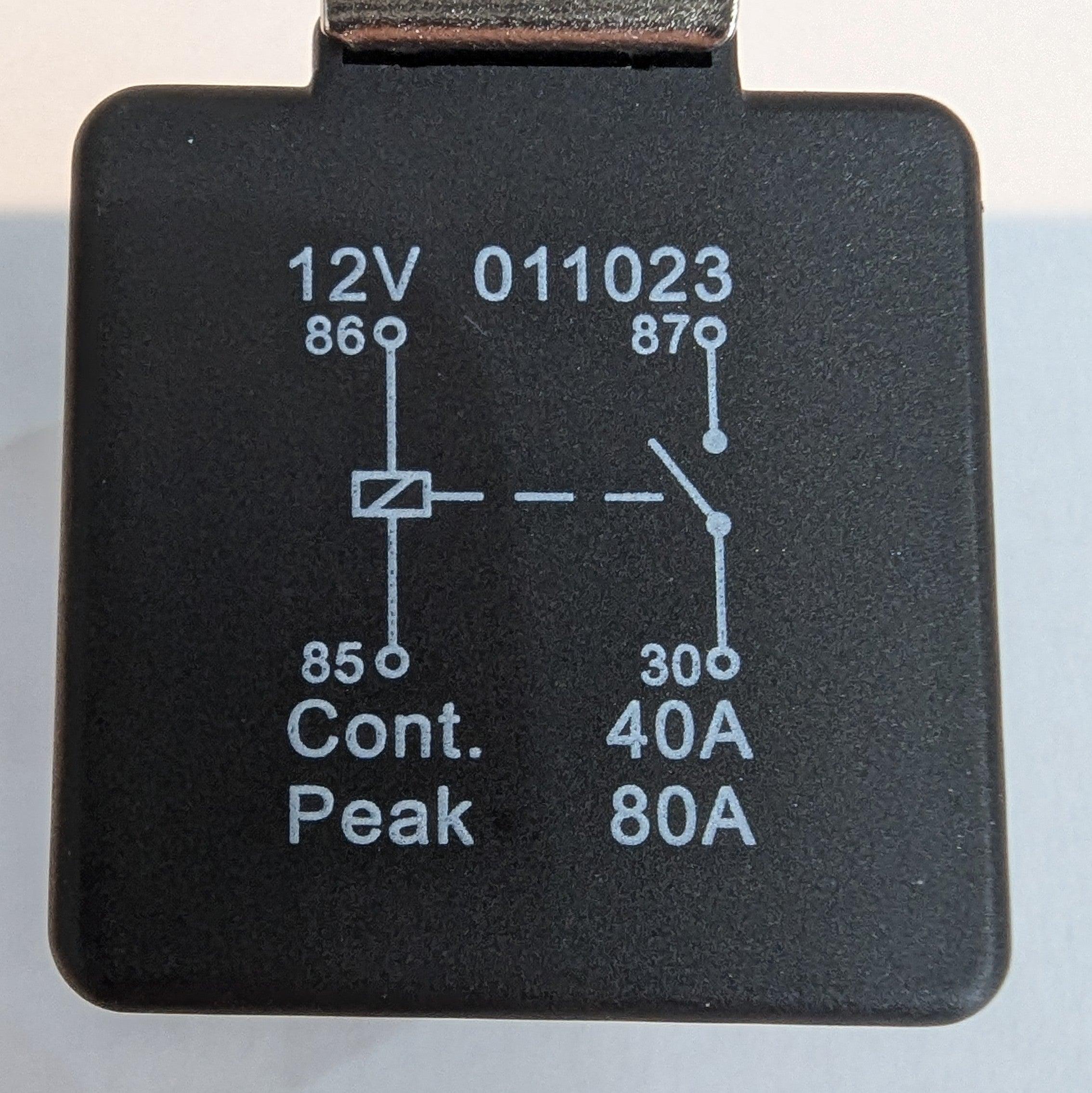 Black Standard Relay 40 Amp 4 Pin