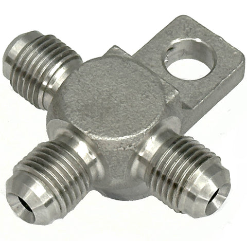 Stainless Steel M10 x 1 Male 'T' Block With Mounting Tab