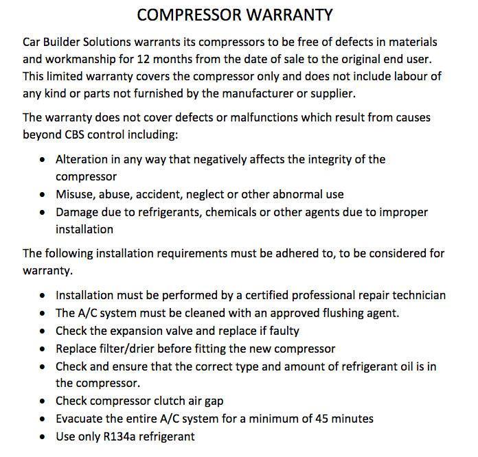 Universal Air Conditioning Compressor Double 'A' Drive belt and side unions - Car Builder Solutions