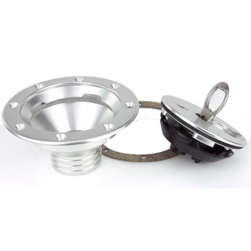 126mm Locking Aero Fuel Cap and Neck Assembly Satin - Car Builder Solutions