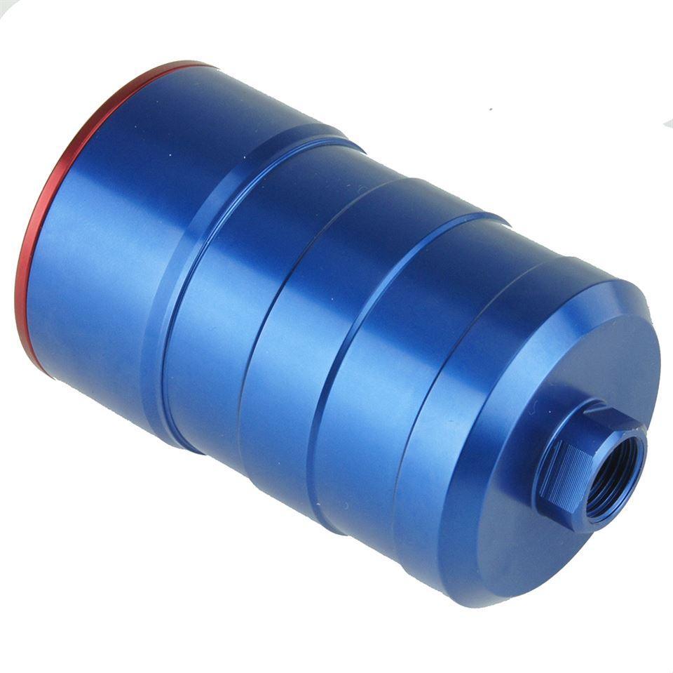 Billet Aluminium Fuel Filter Blue 95mm - Car Builder Solutions