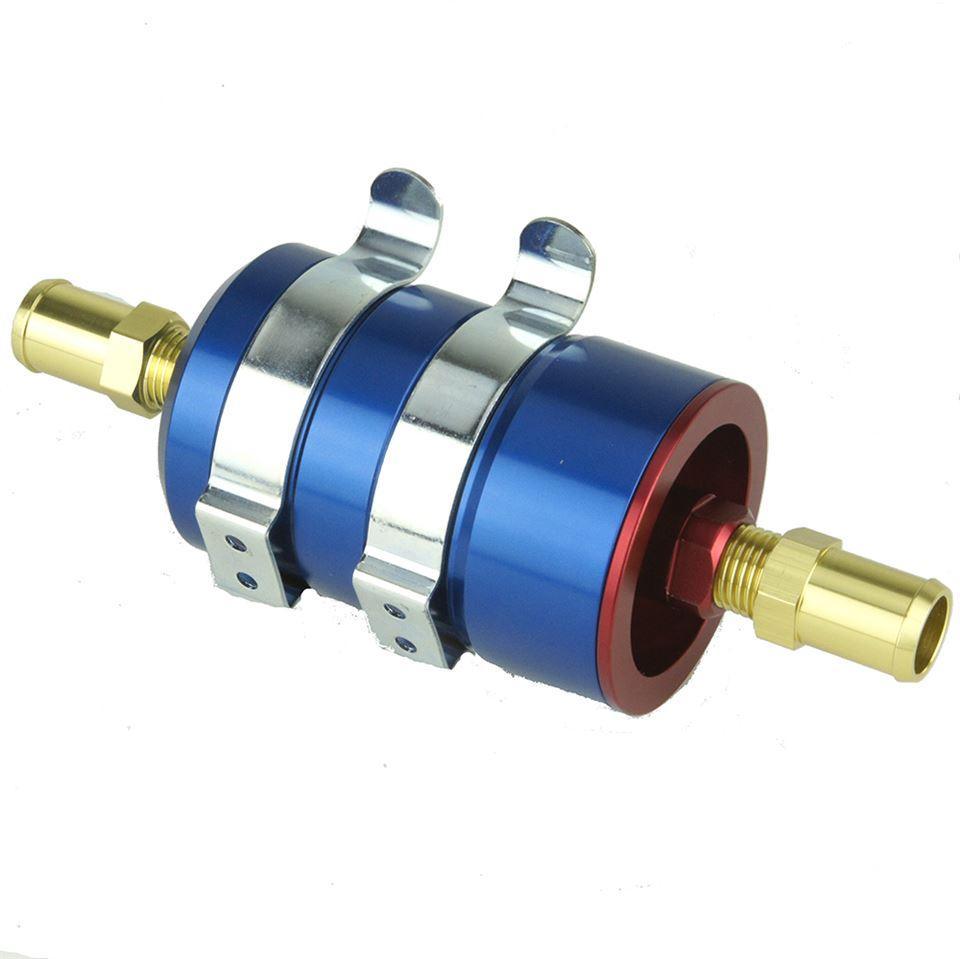 Billet Aluminium Fuel Filter Blue 95mm - Car Builder Solutions