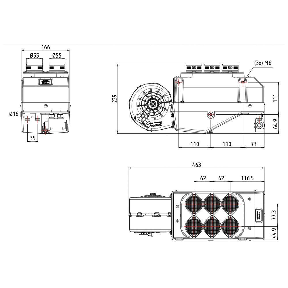 Heating and Air Conditioning Kit With Vertical Outlets - Car Builder Solutions