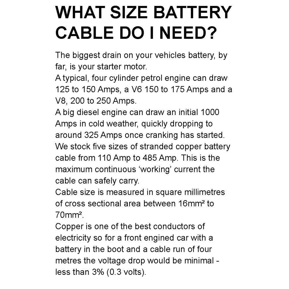 170 amp 25mm² Battery Cable Black Per Metre - Car Builder Solutions