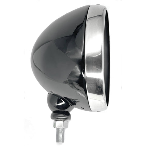 7" Gloss Black Headlamp Bowl with Stainless Rim - Car Builder Solutions