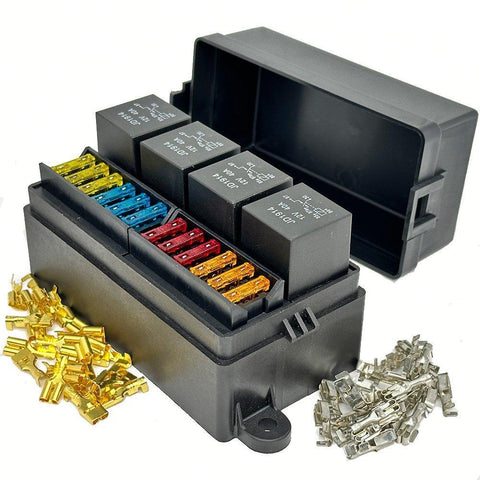 10 Way Fuse Box With 4 Relays - Car Builder Solutions