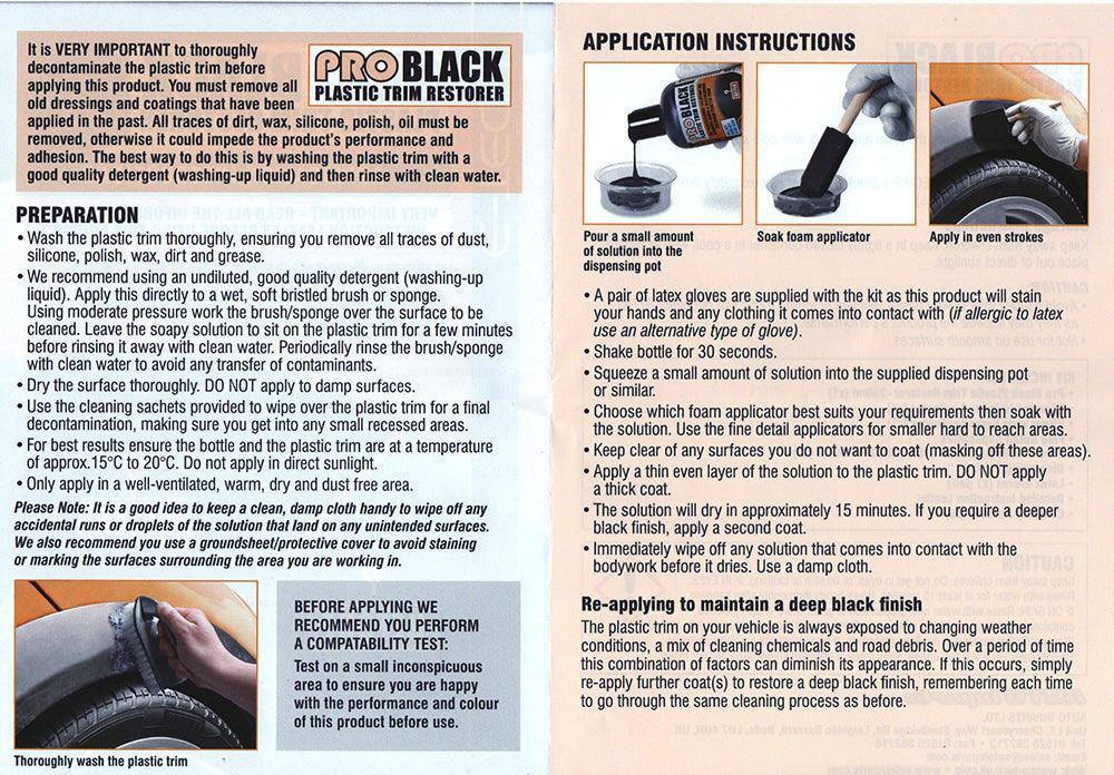 Black Plastic Colour Restorer Kit - Car Builder Solutions