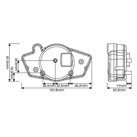 Compact All In One Digital Instrument Black Face - Car Builder Solutions