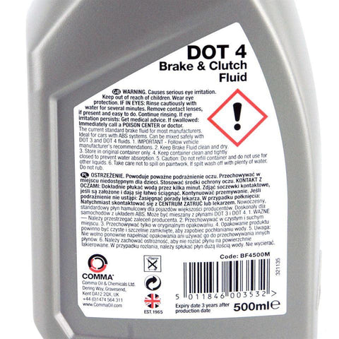 DOT 4 Brake & Clutch Fluid 1/2 Ltr - Car Builder Solutions