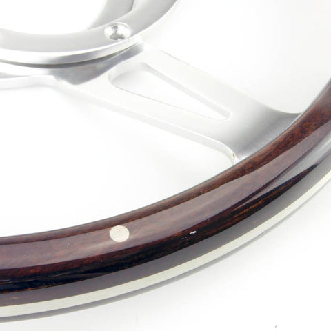 13" Dark Wood Rim Steering Wheel - Car Builder Solutions