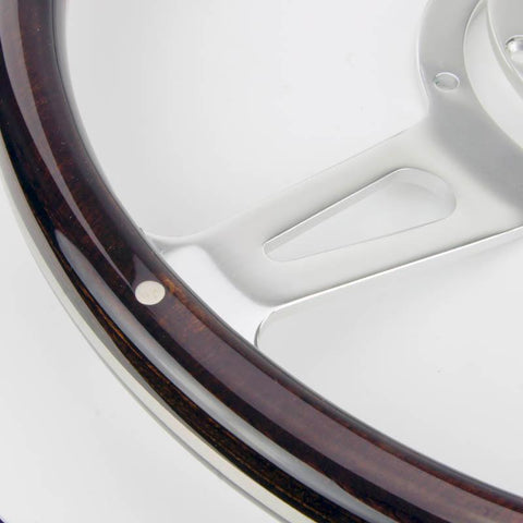 13" Dark Wood Rim Steering Wheel - Car Builder Solutions