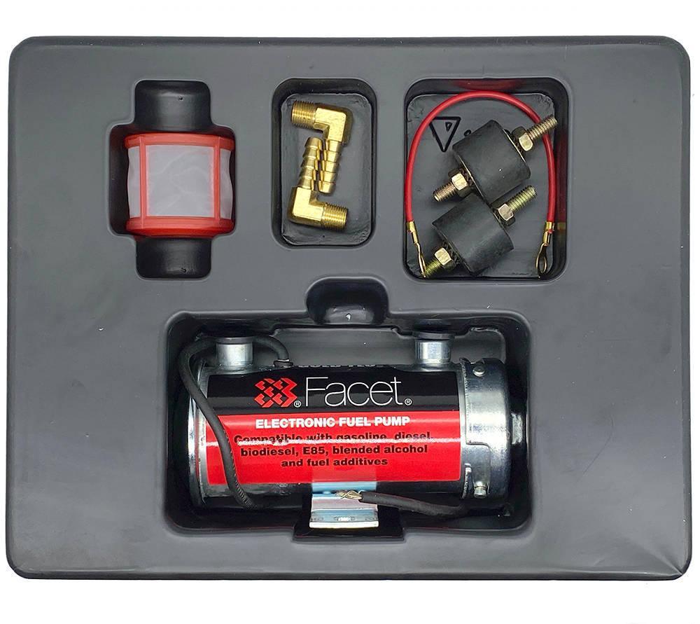 Facet Cylindrical Competition Silver Top Road Fuel Pump Kit - Car Builder Solutions