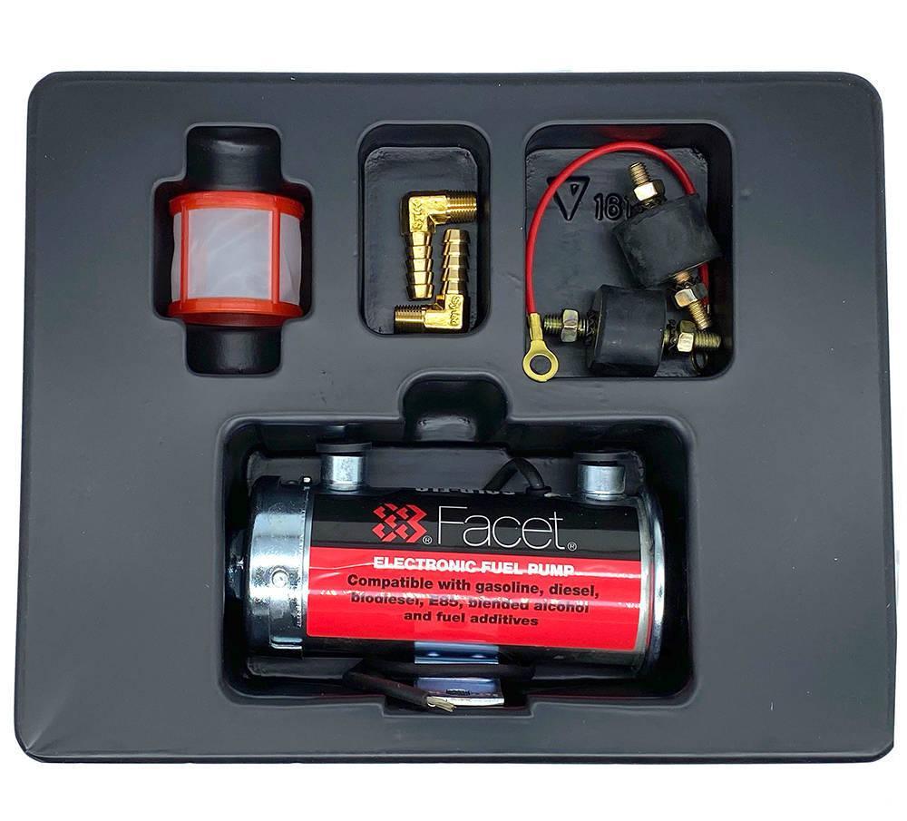 Facet Cylindrical Silver Top Road Fuel Pump Kit - Car Builder Solutions