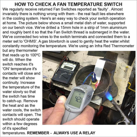 Brass Fan Switch 87C/82C M14 x 1.5 - Car Builder Solutions