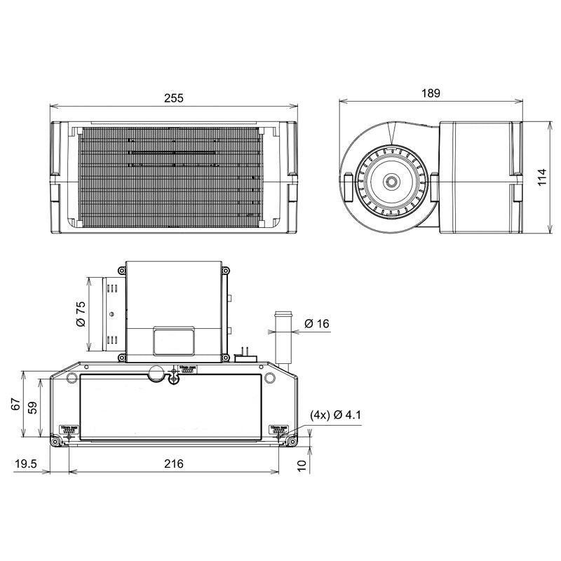 Lightweight Compact Car Heater 255mm - Car Builder Solutions