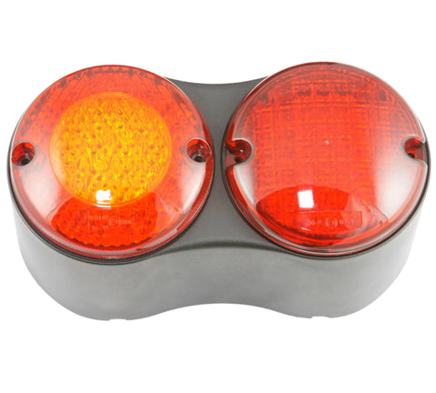 Straight Twin Round Lamp Housing Black - Car Builder Solutions