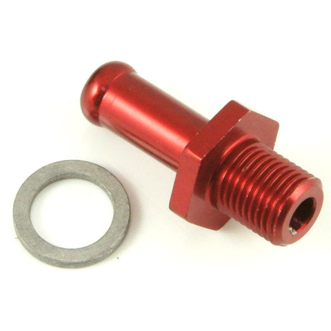 M10x1 Red Anodised Aluminium Straight 8mm Hosetail - Car Builder Solutions