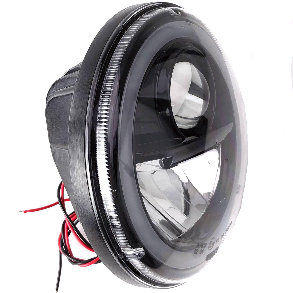 Wipac LED Projector Style Replacement Headlamp With Halo Sidelight and Black Bezel - Car Builder Solutions