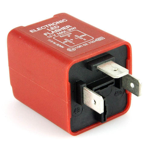 Red 3 Pin LED Flasher Relay 30 Watt - Car Builder Solutions