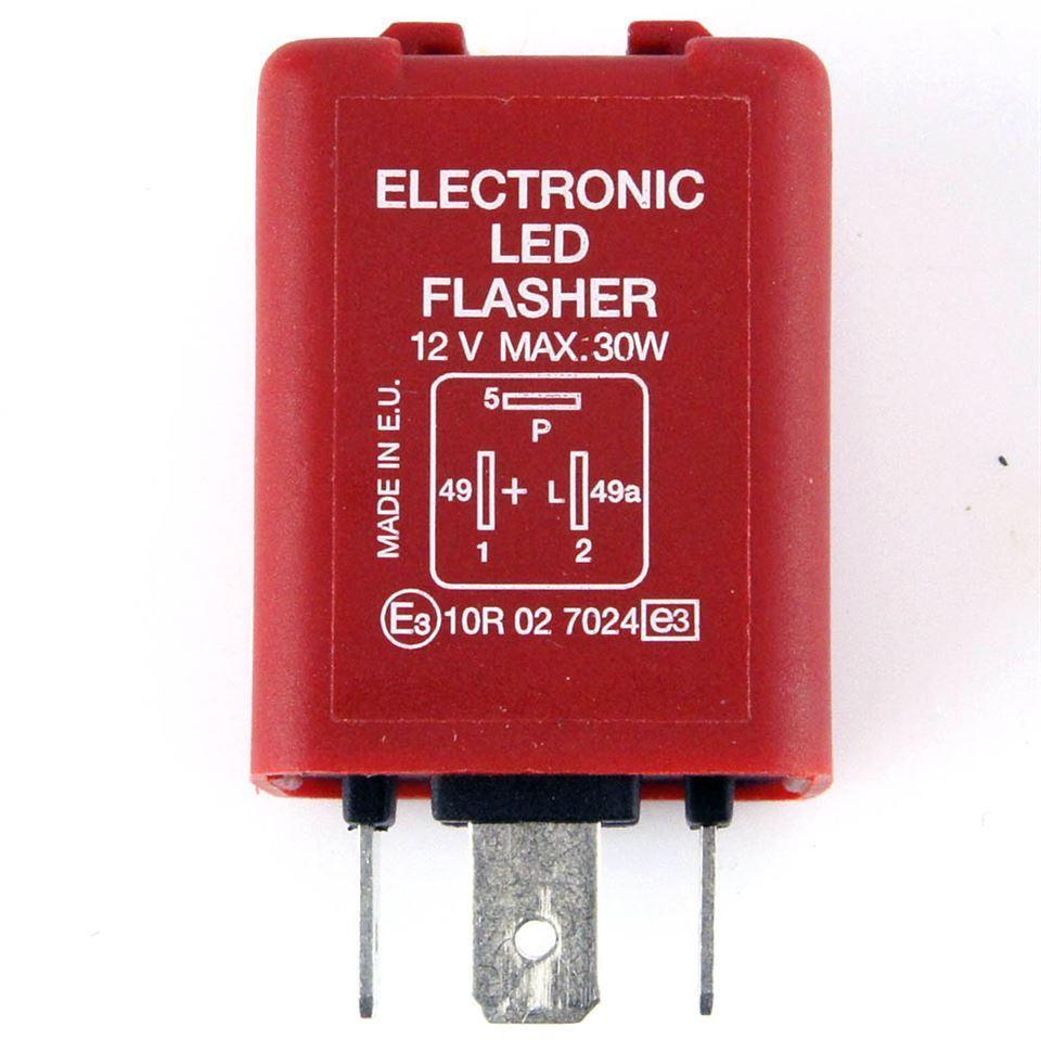 Red 3 Pin LED Flasher Relay 30 Watt - Car Builder Solutions