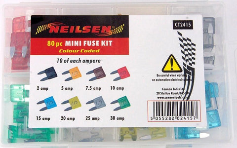 Mini Blade Fuse Selection Pack of 80 - Car Builder Solutions