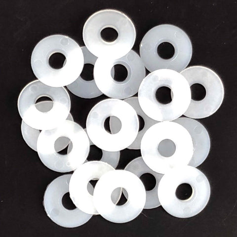 15mm Dia. White Nylon Washers With 5.4mm hole - Car Builder Solutions