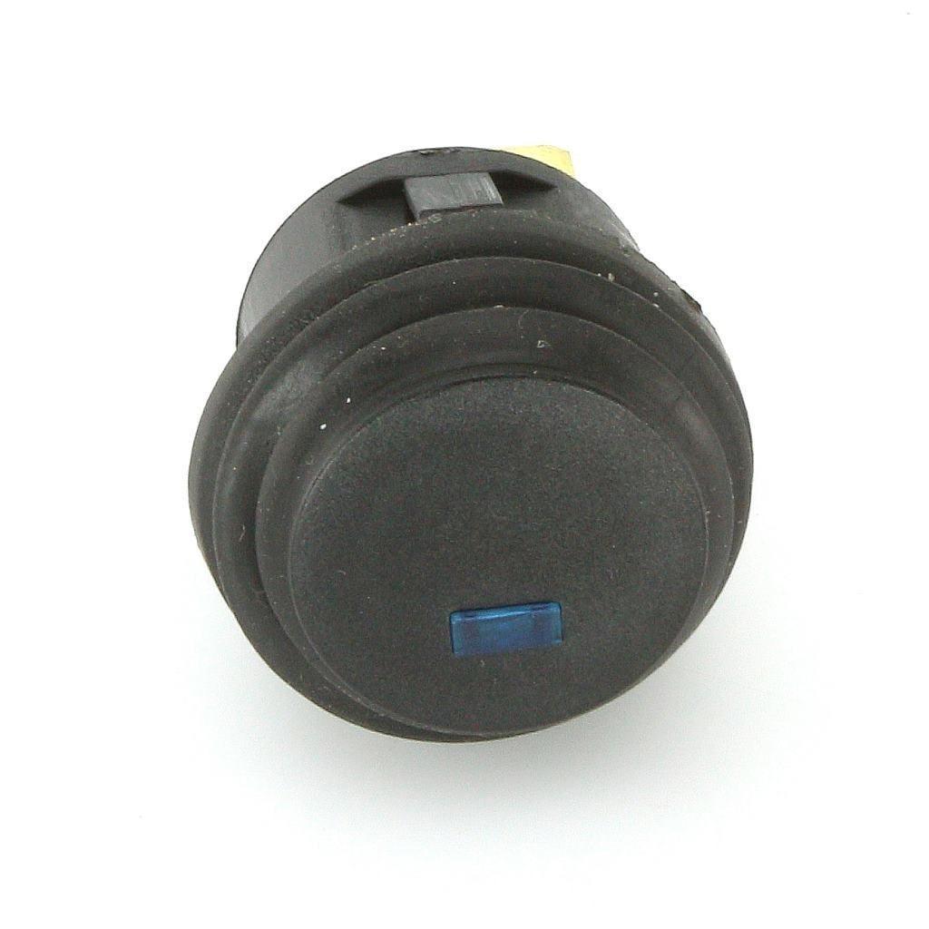 Black LED Illuminated Latching Push Button Switch Blue - Car Builder Solutions