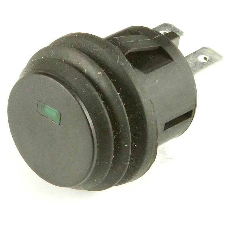 Black LED Illuminated Latching Push Button Switch Green - Car Builder Solutions