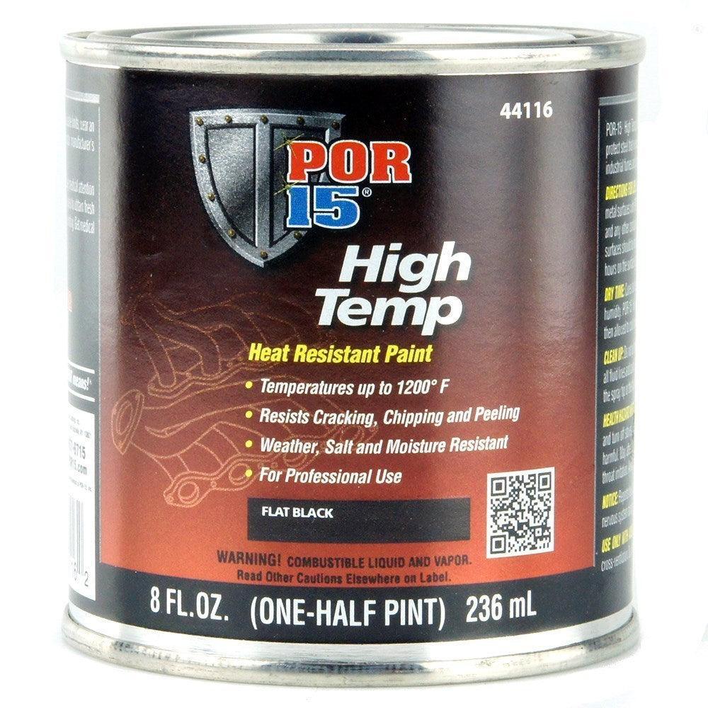 POR15 High Temperature Brush On Paint Flat Black 946ml - Car Builder Solutions