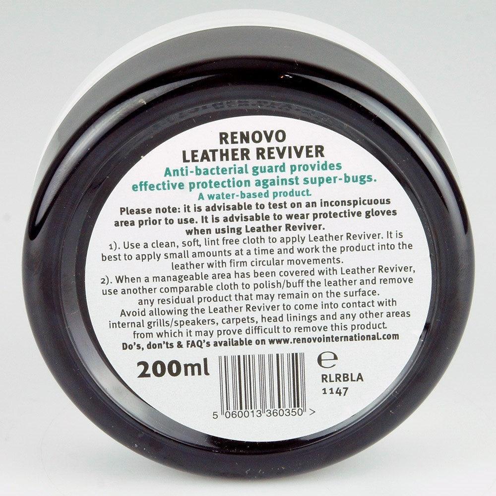 RENOVO Black Leather Reviver 200ml - Car Builder Solutions