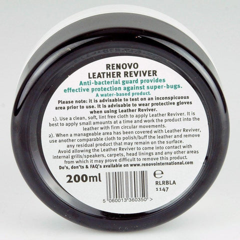 RENOVO Black Leather Reviver 200ml - Car Builder Solutions