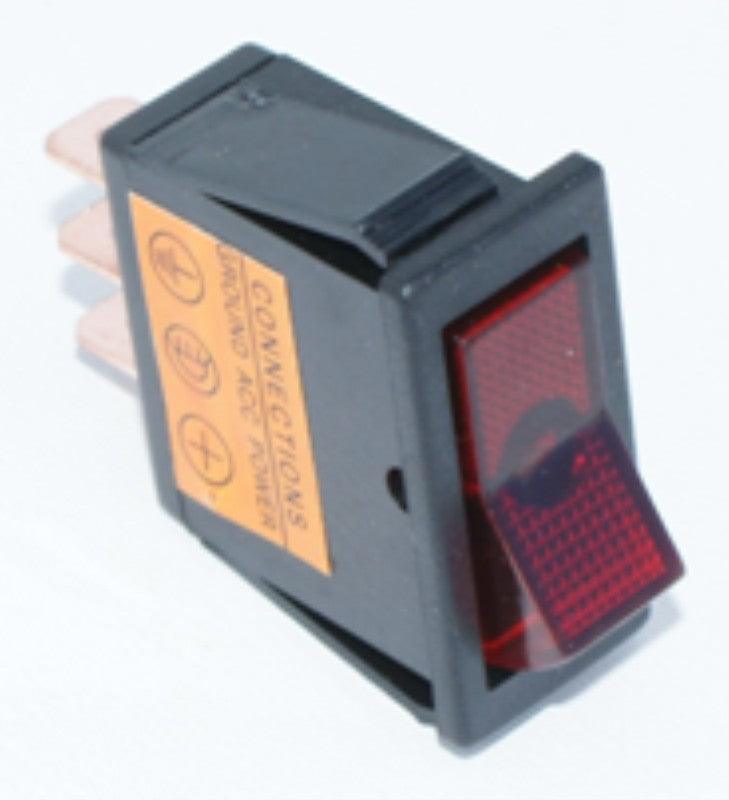 Illuminated Rectangular Rocker Switch Red - Car Builder Solutions