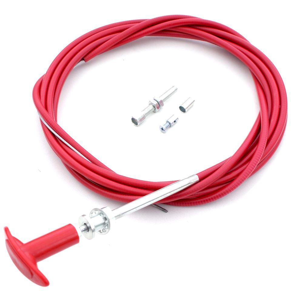 Red T Handle Cable 4m With Adjusters - Car Builder Solutions