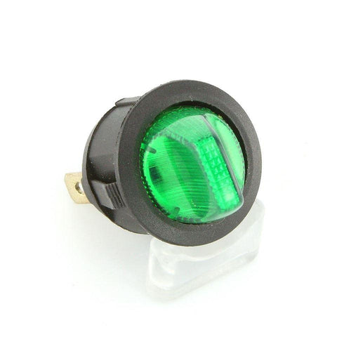 Round Toggle Switch Illuminated Green - Car Builder Solutions