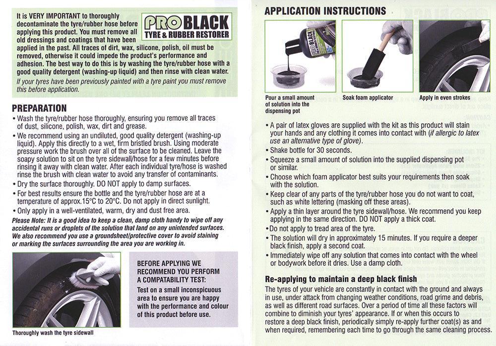 Black Tyre and Rubber Restorer Kit - Car Builder Solutions