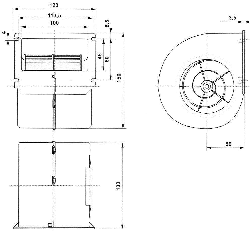 3 Speed Squirrel Cage Heater Fan - Car Builder Solutions