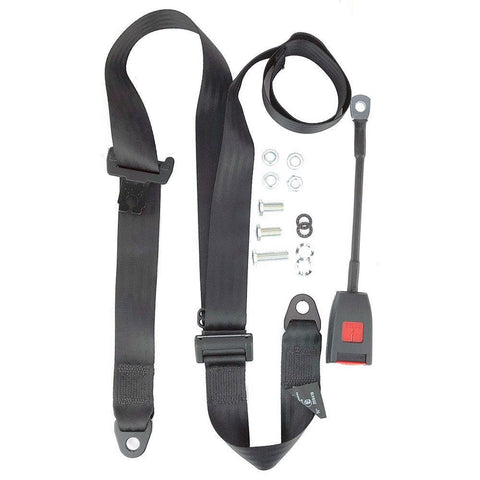 Securon Static Adjustable Seatbelt Long Stalk Buckle Black - Car Builder Solutions