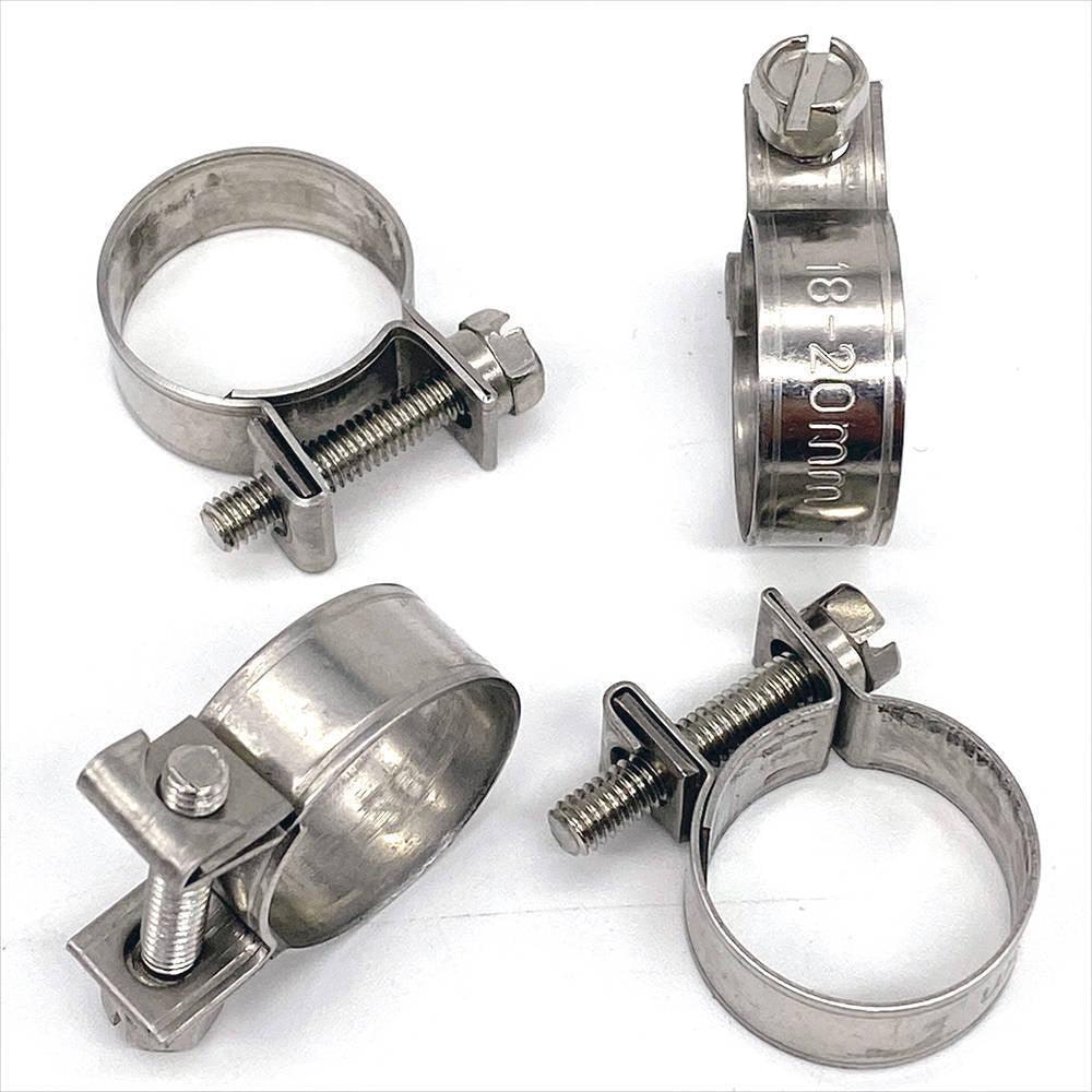 18mm - 20mm Stainless Steel Fuel Hose Clips Pack of 4 - Car Builder Solutions