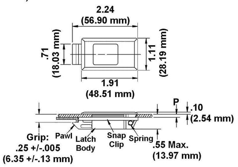 ABS Slide Latch Panel thickness 1.09-1.3mm - Car Builder Solutions