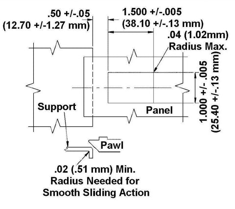 ABS Slide Latch Panel thickness 1.09-1.3mm - Car Builder Solutions