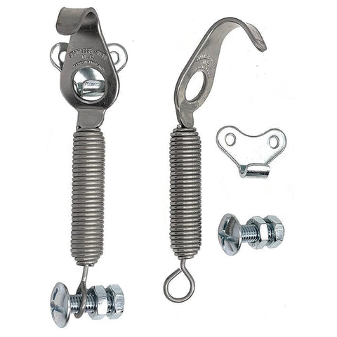 Stainless Steel Spring Bonnet Hook Kit 128mm Pair - Car Builder Solutions