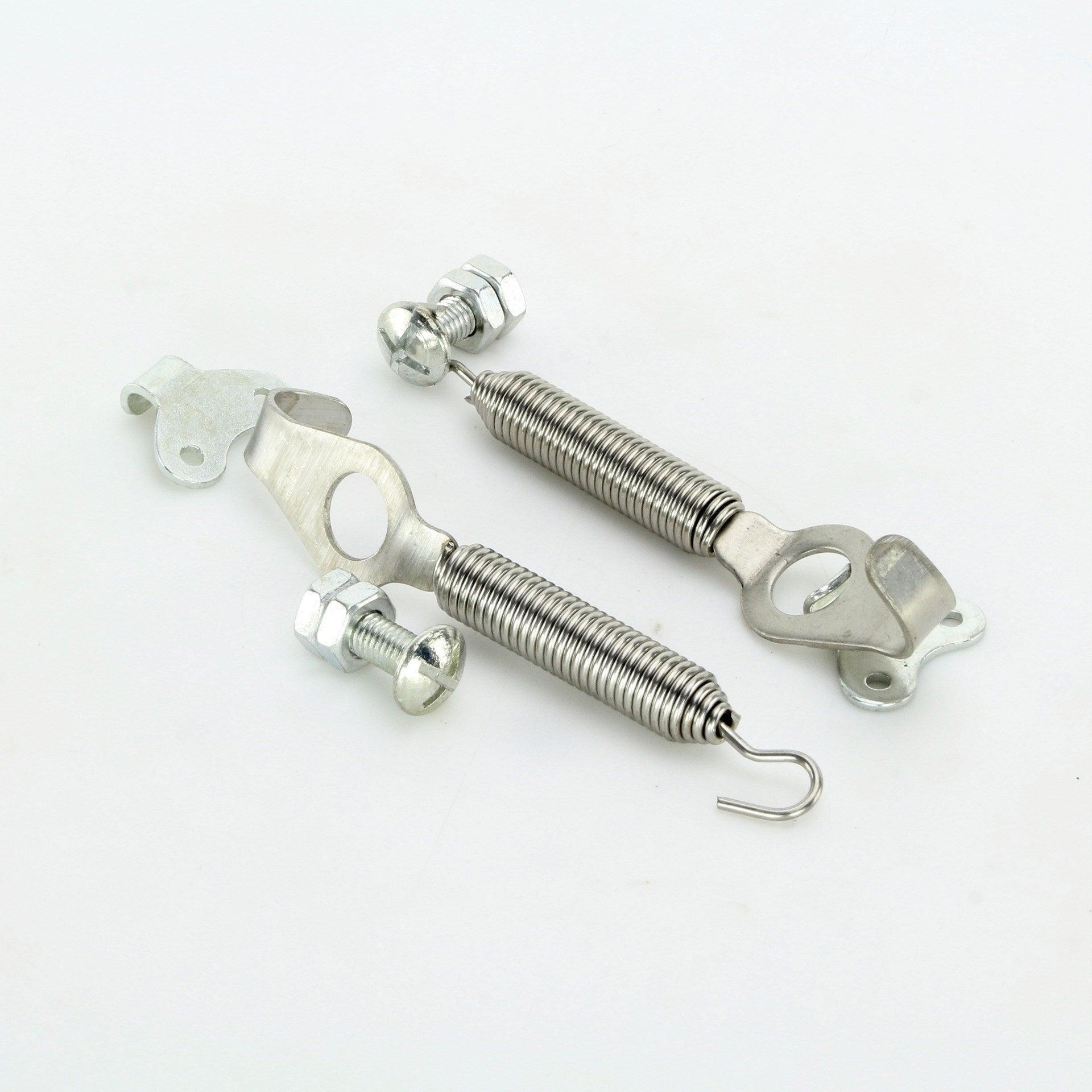 Stainless Steel Spring Bonnet Hook Kit 128mm Pair - Car Builder Solutions