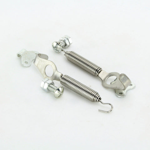 Stainless Steel Spring Bonnet Hook Kit 128mm Pair - Car Builder Solutions