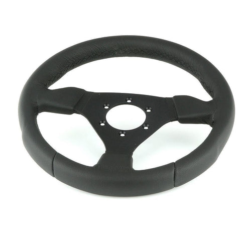 300mm Black Leather Steering Wheel - Car Builder Solutions