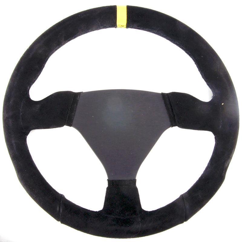 300mm Undrilled Black Suede Steering Wheel - Car Builder Solutions