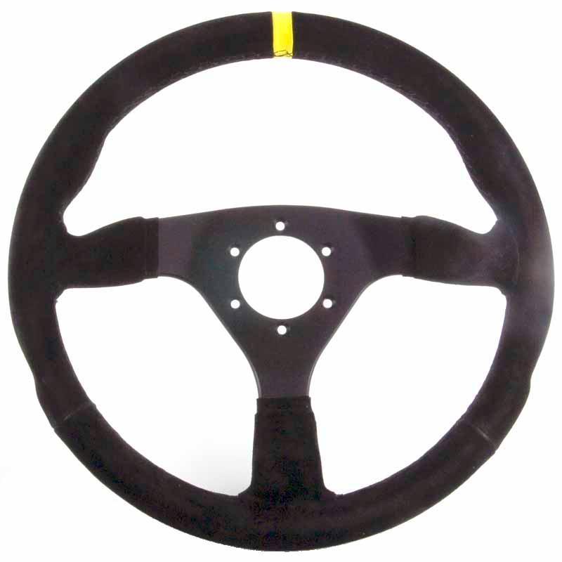 350mm Black Suede Steering Wheel - Car Builder Solutions