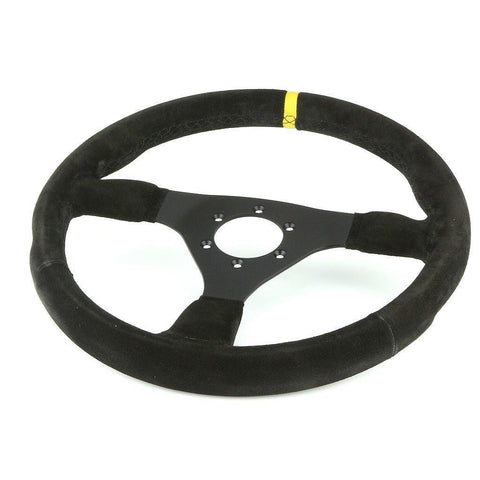 350mm Black Suede Steering Wheel - Car Builder Solutions