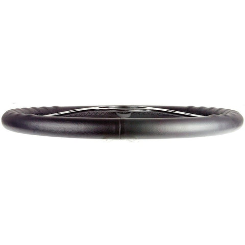 17" Italian Styled Black Leather Steering Wheel With Natural Aluminium Centre - Car Builder Solutions